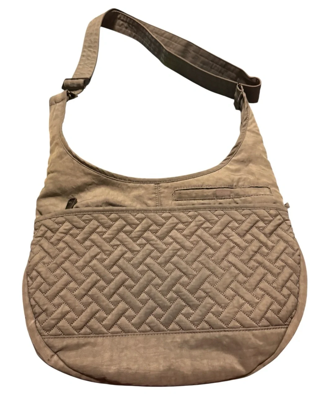 lug Beige Quilted Shoulder Bag with 'Love' Script - Picture 2 of 3